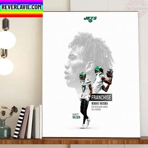 Garrett Wilson Franchise Rookie Record For REC YDS New York Jets NFL Home Decor Poster Canvas
