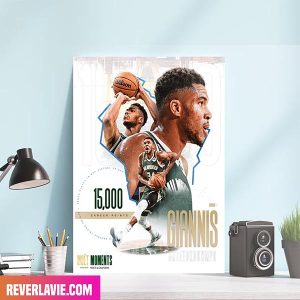 Giannis Antetokounmpo Milwaukee Bucks 15K Points Career And Counting Home Decor Canvas