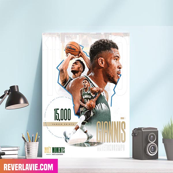 Giannis Antetokounmpo Milwaukee Bucks 15K Points Career And Counting Home Decor Canvas Giannis Antetokounmpo Milwaukee Bucks 15K Points Career And Counting Home Decor Canvas