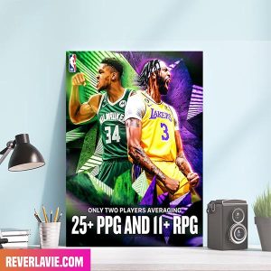 Giannis Antetokounmpo vs Anthony Davis Los Angeles Lakers x Milwaukee Bucks NBA Poster