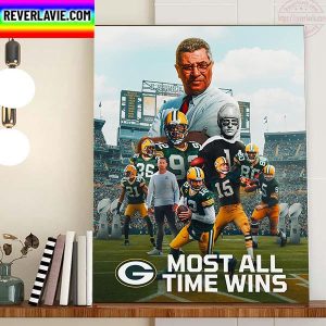 Green Bay Packers Most All Time Wins In NFL History Home Decor Poster Canvas