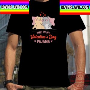 His Is My Valentines Day Pajama Cat Valentine Couple Unisex T-Shirt