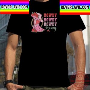 Howdy Honey Valentines Day Valentine Heart Vintage Cowhide Unisex T-Shirt