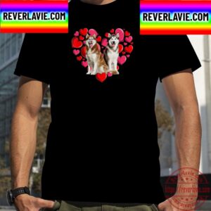 Husky Couple Valentine Heart Funny Valentines Day Dog Unisex T-Shirt