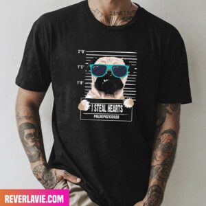 I Steal Hearts Pug Valentines Day Funny Fashion T-Shirt
