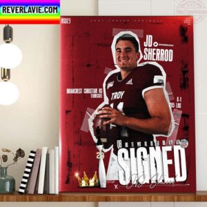 JD Sherrod Signed Troy Trojans Football Home Decor Poster Canvas