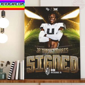 JaMaric Morris Signed UCF Knights Football Home Decor Poster Canvas