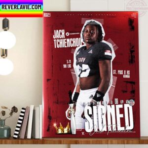 Jack Tchienchou Signed Troy Trojans Football Home Decor Poster Canvas