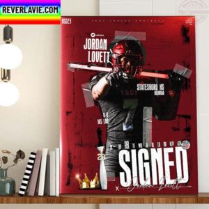 Jordan Lovett Signed Troy Trojans Football Home Decor Poster Canvas