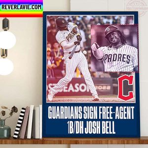 Josh Bell Sign Cleveland Guardians MLB Home Decor Poster Canvas