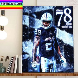 Josh Jacobs 78 First Down Runs This Season Home Decor Poster Canvas