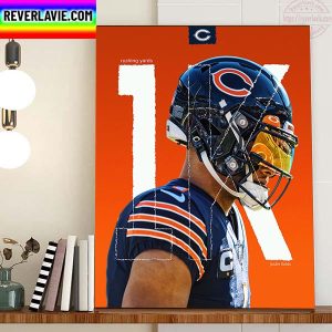 Justin Fields 1K Rushing Yards Home Decor Poster Canvas