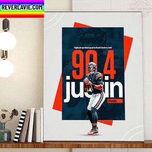 Justin Fields Highest Graded QB In Week 13 Home Decor Poster Canvas