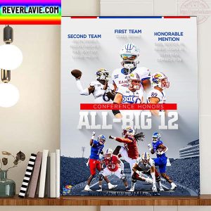 Kansas Football Conference Honors 2022 All Big 12 Jayhawks Home Decor Poster Canvas