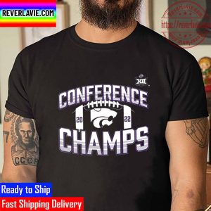 Kansas State Wildcats 2022 Big 12 Football Conference Champions Icon Bold Unisex T-Shirt