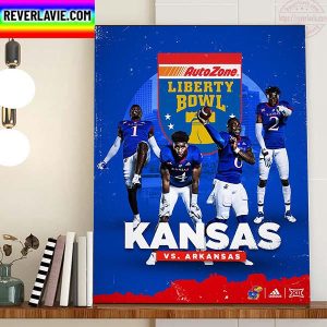 Kansas Vs Arkansas In Auto Zone Liberty Bowl Home Decor Poster Canvas