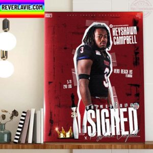 Keyshawn Campbell Signed Troy Trojans Football Home Decor Poster Canvas