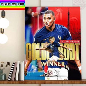 Kylian Mbappe Is Golden Boot FIFA World Cup Qatar 2022 Home Decor Poster Canvas