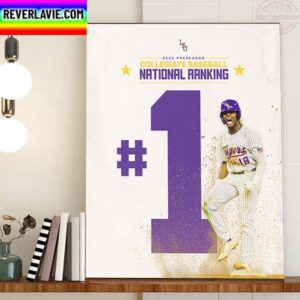 LSU Baseball 2023 Preseason Collegiate Baseball National Ranking 1 Home Decor Poster Canvas