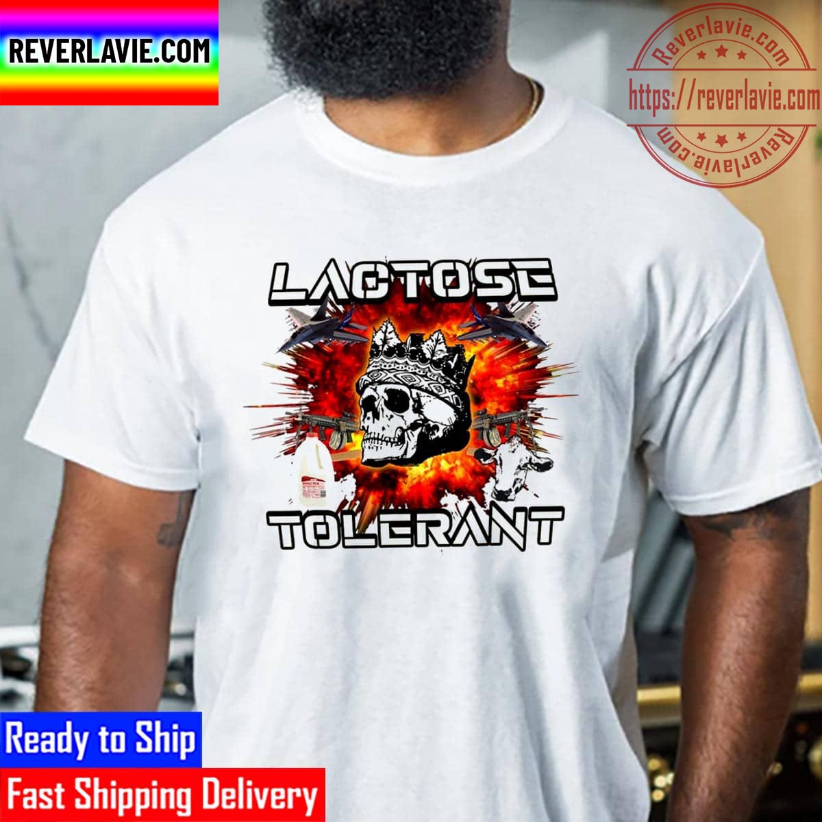 Lactose Tolerant Skull Unisex T-Shirt Lactose Tolerant Skull Unisex T-Shirt