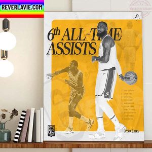 LeBron James 6th All Time Assists Home Decor Poster Canvas