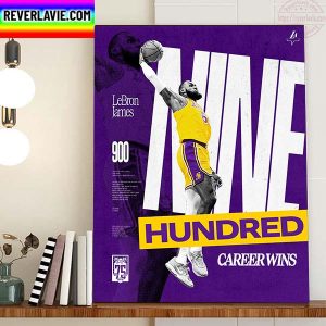 LeBron James 900 Career Wins NBA Home Decor Poster Canvas