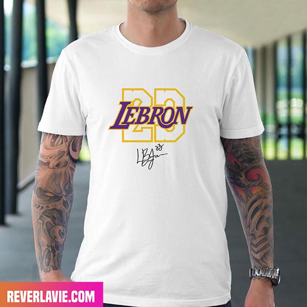 LeBron James Number 23 Los Angeles Lakers Signatures Style T-Shirt LeBron James Number 23 Los Angeles Lakers Signatures Style T-Shirt
