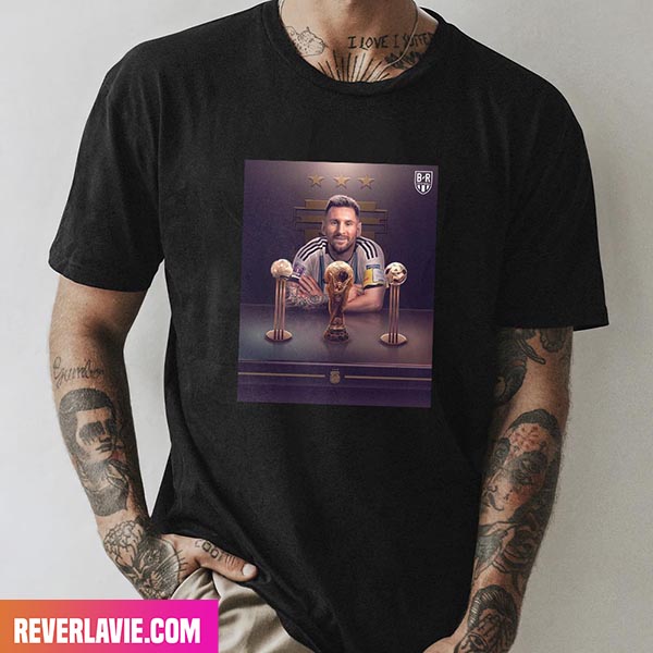 Lionel Messi Is The First Players Ever To Win Golden Ball In Two's Men World Cup FIFA 2022 Style T-Shirt Lionel Messi Is The First Players Ever To Win Golden Ball In Two's Men World Cup FIFA 2022 Style T-Shirt