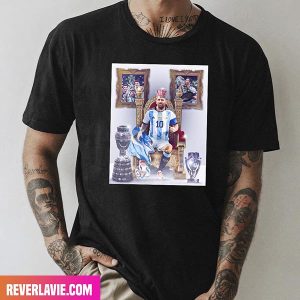 Lionel Messi Is Two Wins Away From Winning His First World Cup FIFA World Cup 2022 Style T-Shirt