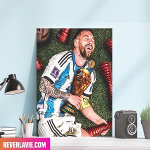 Lionel Messi – The GOAT – The MVP – Congratulations Argentina Team Champions Of FIFA World Cup 2022 Canvas-Poster Decor