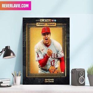 Los Angeles Angels Shohei Ohtani All MLB First Team Rotation Decor Poster