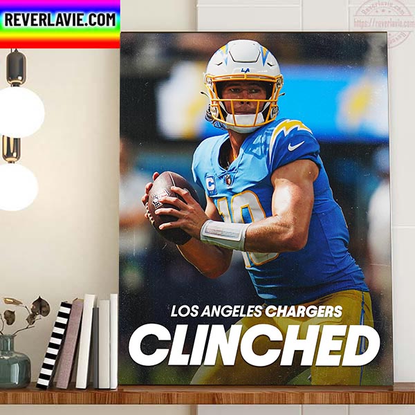 Los Angeles Chargers Clinched AFC Postseason Home Decor Poster Canvas Los Angeles Chargers Clinched AFC Postseason Home Decor Poster Canvas
