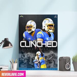 Los Angeles Chargers – Clinched All Charged Up Home Decor Poster-Canvas
