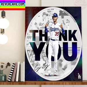 Los Angeles Dodgers Thanks Cody Bellinger Rookie Of The Year To MVP To World Series Champion Home Decor Poster Canvas