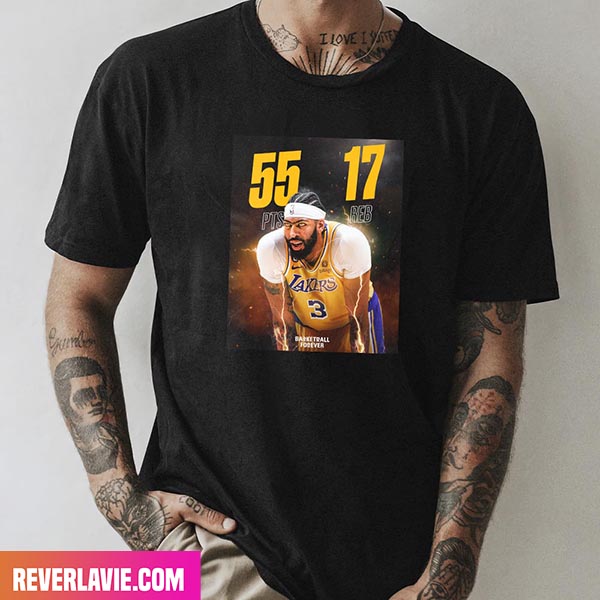 Los Angeles Lakers Anthony Davis Dominates With 55 PTS 17 REB As The Lakers Defeat The Wizards Style T-Shirt Los Angeles Lakers Anthony Davis Dominates With 55 PTS 17 REB As The Lakers Defeat The Wizards Style T-Shirt