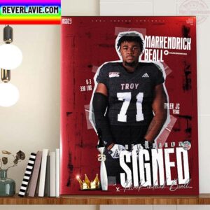 Markendrick Beall Signed Troy Trojans Football Home Decor Poster Canvas