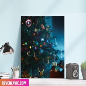Marvel Studios Ornament Logo Decorated Christmas Tree Home Decor Canvas-Poster