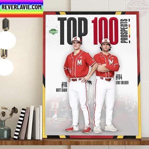 Matt Shaw And Luke Shliger Top 100 Prospects Maryland Baseball Home Decor Poster Canvas