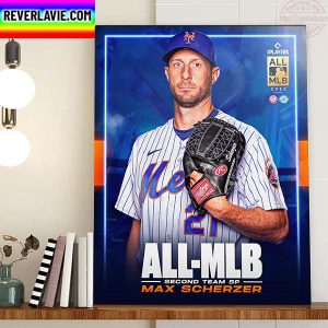 Max Scherzer 2022 All MLB Second Team SP New York Mets Home Decor Poster Canvas