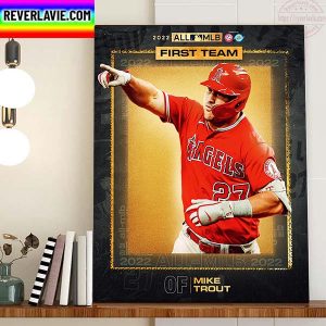 Mike Trout 2022 All MLB First Team OF Los Angeles Angels Home Decor Poster Canvas