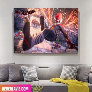 Miles Morales Spiderman Marvel Studios x Sony Play Station Game Home Decor Canvas-Poster