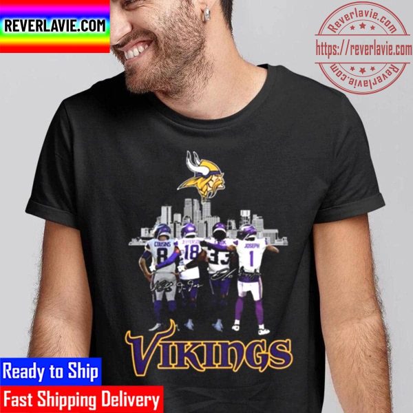 Minnesota Vikings Kirk Cousins Justin Jefferson Brian Asamoah Greg Joseph City Signatures Unisex T-Shirt
