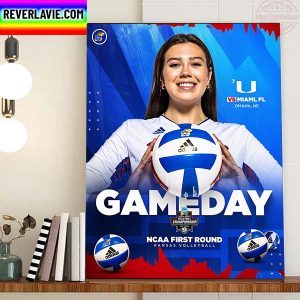 NCAA First Round Kansas Volleyball Vs Miami FL In NCAA Division I Womens Volleyball Championship 2022 Omaha Home Decor Poster Canvas