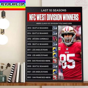 NFC West Division Winners Last 10 Seasons Home Decor Poster Canvas