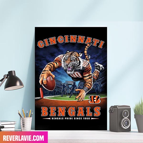 NFL Cincinnati Bengals End Zone Bengals Pride Since 1968 Home Decor Canvas-Poster NFL Cincinnati Bengals End Zone Bengals Pride Since 1968 Home Decor Canvas-Poster