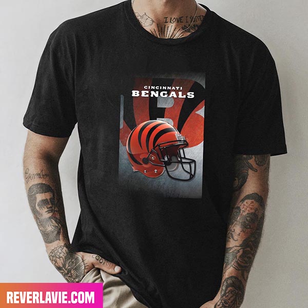 NFL Cincinnati Bengals Helmet Poster Fashion T-Shirt NFL Cincinnati Bengals Helmet Poster Fashion T-Shirt