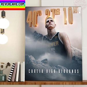 Nikola Jokic Career High Rebounds Denver Nuggets NBA Home Decor Poster Canvas
