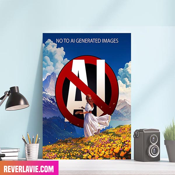 No To AI Generated Images Support Human Artists Home Decor Canvas-Poster No To AI Generated Images Support Human Artists Home Decor Canvas-Poster