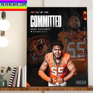 Noah McKinney Committed Oklahoma State Cowboys Football Home Decor Poster Canvas