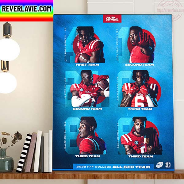 Ole Miss Football PFF All SEC Team Home Decor Poster Canvas Ole Miss Football PFF All SEC Team Home Decor Poster Canvas